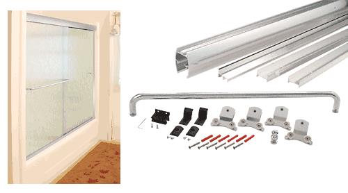 CRL Brite Anodized Cottage DK Series Sliding Shower Door Kit  72" x 60" with Metal Jambs for 3/8" Glass