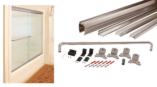 CRL Brushed Nickel Cottage DK Series Sliding Shower Door Kit  72" x 60" with Metal Jambs for 3/8" Glass