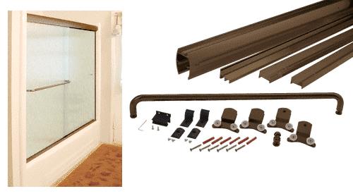 CRL Oil Rubbed Bronze Cottage DK Series Sliding Shower Door Kit  60" x 80" with Metal Jambs for 3/8" Glass