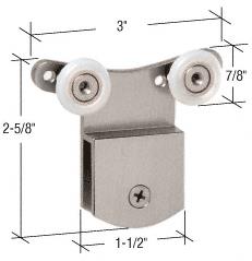 CRL Brushed Nickel 3/8"  Top Hanger Bracket for CK/DK Cottage Series Sliders
