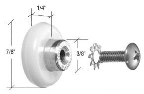 Gordon Glass&#174; Sliding Shower Door Ball Bearing Replacement Roller 7/8"- (Set of 2)