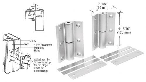 CRL Aluminum Finish Universal Storefront Door Hinges - Set