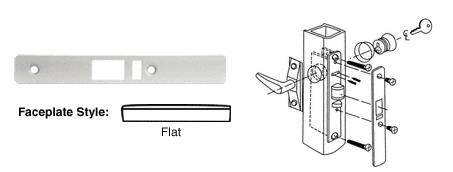 CRL Aluminum Finish Flat Faceplate for DL2140 Deadlatch Locks