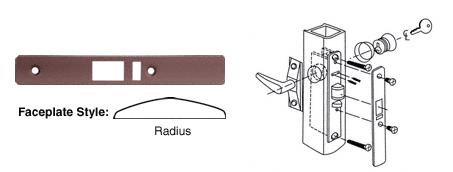 CRL Dark Bronze Finish Radius Faceplate for DL2140 Series Deadlatch Lock