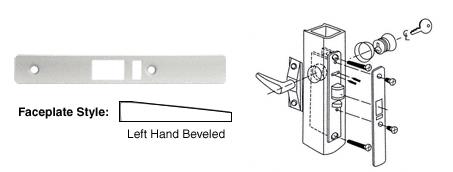 CRL Aluminum Finish Left Hand Beveled Faceplate for DL2140 Deadlatch Locks