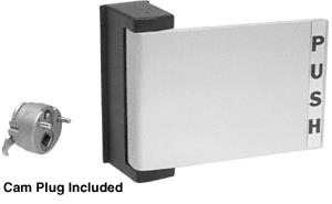 CRL Satin Aluminum Universal Push-Pull Paddle Handle - Push To Right