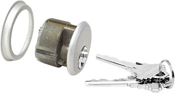 CRL Aluminum Finish Single Mortise Cylinder - Yale "8" Keyway - Keyed Different