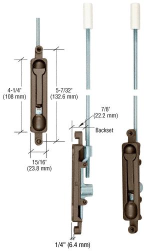 CRL Dark Bronze Finish 1/4" Offset Flush Bolt