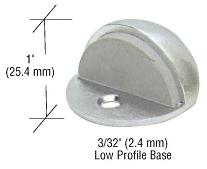 CRL Satin Chrome Finish Zinc Diecast Floor Mounted Low Profile 3/32" Base Dome Stop