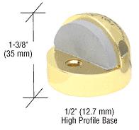 CRL Polished Brass Finish Zinc Diecast Floor Mounted High Profile 1/2" Base Dome Stops