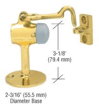 CRL Polished Brass Finish Floor Mounted Heavy Duty Door Stop with Hook and Holder