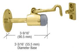 CRL Polished Brass Finish Wall Mounted Heavy Duty Door Stop with Hook & Holder
