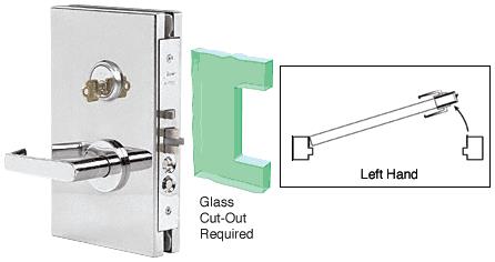 CRL Polished Stainless Left Hand 6" x 10" Center Lock With Housing