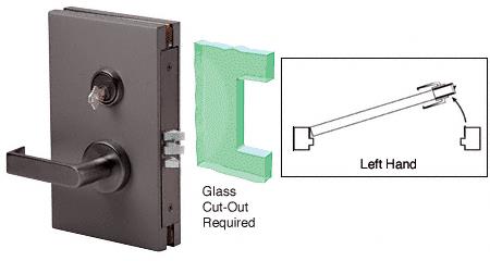 CRL 6"x10" LH Duranodic Bronze Finish Center Lock with Deadlatch in Class Room Function