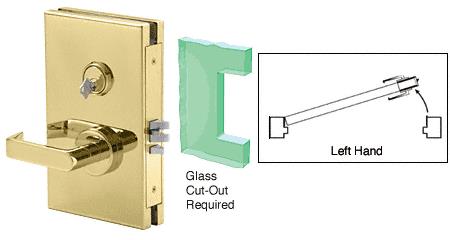 CRL 6"x10" LH Polished Brass Finish Center Lock with Deadlatch in Class Room Function