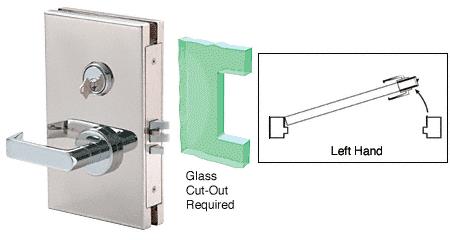 CRL 6"x10" LH Polished Stainless Finish Center Lock with Deadlatch in Class Room Function