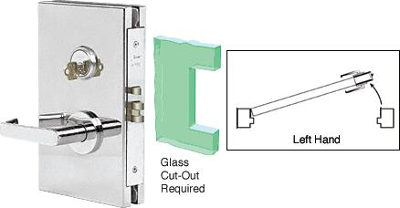 CRL 6"x10" LH Polished Stainless Finish Center Lock with Deadlatch in Passage Lock Function