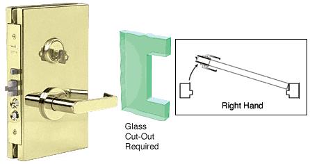 CRL 6" x 10" Polished Brass Right Hand Center Lock with Housing