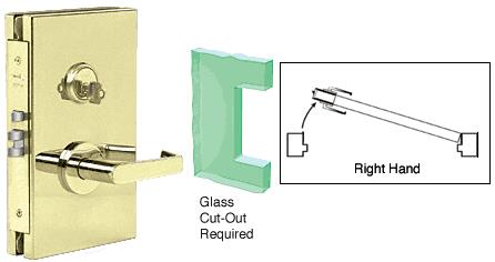 CRL 6"x10" RH Brushed Stainless Finish Center Lock with Deadlatch in Passage Lock Function