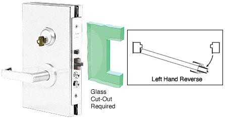 CRL 6"x10" LHR Satin Chrome Finish Center Lock with Deadlatch in Office Function