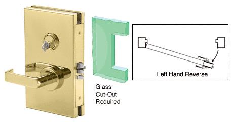 CRL 6"x10" LHR Polished Brass Finish Center Lock with Deadlatch in Class Room Function