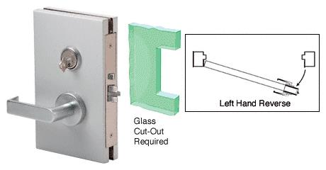 CRL 6"x10" LHR Satin Chrome Finish Center Lock with Deadlatch in Passage Lock Function