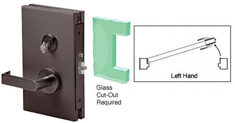 CRL 6"x10" LHR Duranodic Bronze Finish Center Lock with Deadlatch in Storeroom Function