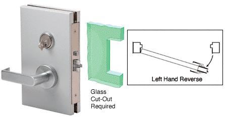 CRL 6"x10" LHR Satin Chrome Finish Center Lock with Deadlatch in Storeroom Function