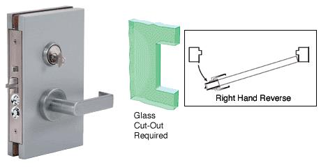 CRL 6"x10" RHR Brushed Stainless Finish Center Lock with Deadlatch in Entrance Lock Function