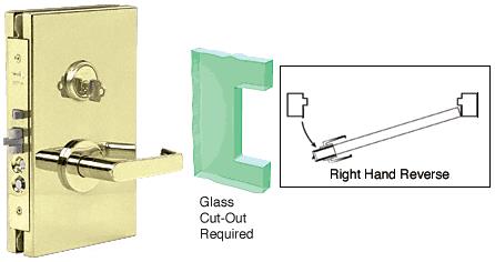 CRL 6"x10" RHR Polished Brass Finish Center Lock with Deadlatch in Entrance Lock Function