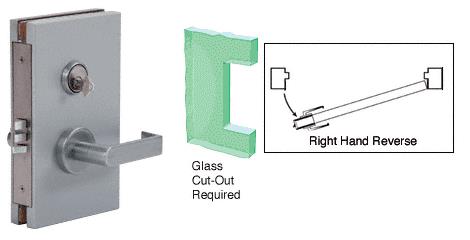 CRL 6"x10" RHR Brushed Stainless Finish Center Lock with Deadlatch in Class Room Function