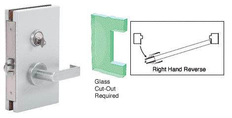 CRL 6"x10" RHR Satin Chrome Finish Center Lock with Deadlatch in Class Room Function