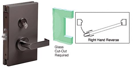 CRL 6"x10" RHR Duranodic Bronze Finish Center Lock with Deadlatch in Storeroom Function