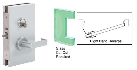 CRL 6"x10" RHR Satin Chrome Finish Center Lock with Deadlatch in Storeroom Function