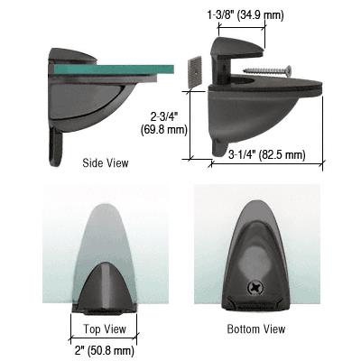 CRL Black Heavy-Duty Adjustable Shelf Bracket