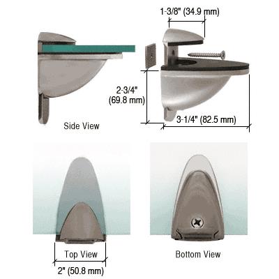 CRL Brushed Nickel Heavy-Duty Adjustable Shelf Bracket