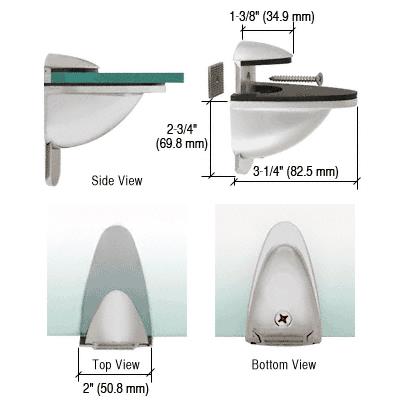 CRL Satin Chrome Heavy-Duty Adjustable Shelf Bracket