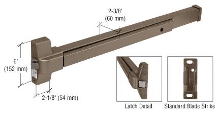 CRL Dark Bronze Finish Touch Bar Rim Panic Exit Device