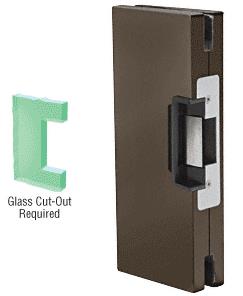 CRL 4"x10" LH/RHR Dark  Bronze Custom Center Lock Glass Keeper With Deadlatch Electric Strike