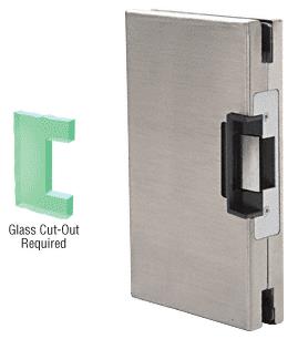 CRL 6"x10" LH/RHR Brushed Stainless Finish Custom Center Lock Glass Keeper With Deadlatch Electric Strike