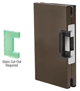 CRL 6"x10" LH/RHR Duranodic Bronze Finish Custom Center Lock Glass Keeper With Deadlatch Electric Strike