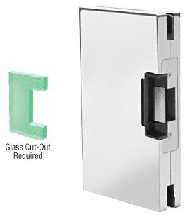 CRL 6"x10" LH/RHR Polished Stainless Finish Custom Center Lock Glass Keeper With Deadlatch Electric Strike