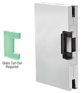 CRL 6"x10" LH/RHR Satin Chrome Finish Custom Center Lock Glass Keeper With Deadlatch Electric Strike