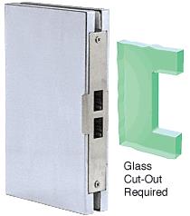 CRL 6" x 10" Satin Clear Anodized Finish Center "Entrance" Lock Glass Keeper