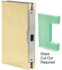 CRL 6" x 10" Polished Brass Finish Center Lock Glass Keeper