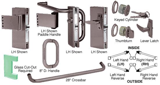 CRL 4"x10" LHR Duranodic Bronze Custom Center Lock with Deadlatch