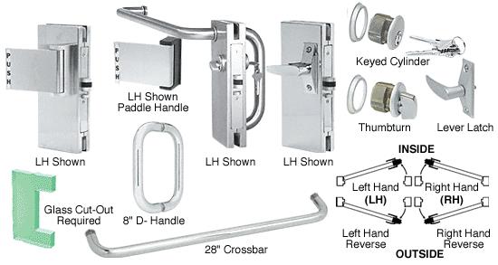 CRL 4"x10" RH Brushed Stainless Custom Center Lock with Deadlatch