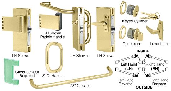 CRL 4"x10" RH Polished Brass Custom Center Lock with Deadlatch