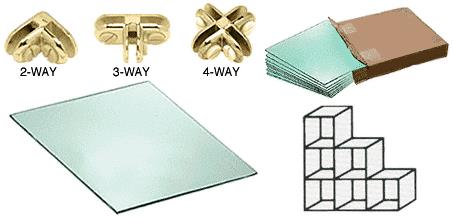 CRL 6 Cube Tempered Glass Displayer with Brass Connectors