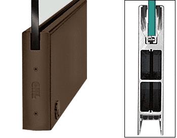 CRL Oil Rubbed Bronze 10" Square Single Door Rail with Lock for 3/4" Glass - Custom Length